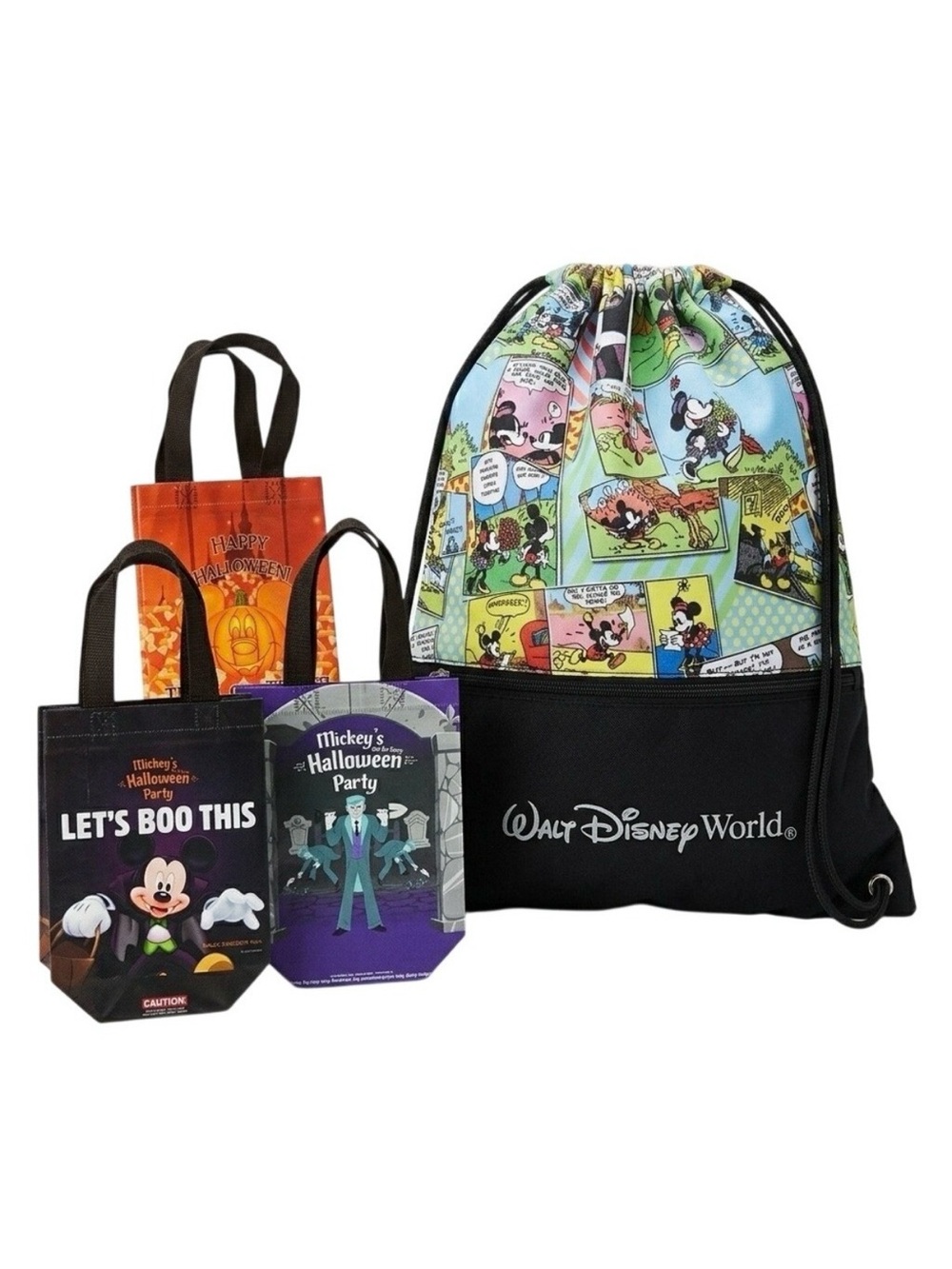 Disney World Bag Mickey's Not So Scary Halloween Trick or Treat Minnie 4 Bag Lot